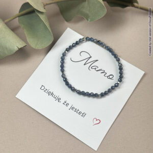 Bransoletka z szafirów przekładanych hematytami – idealna na Dzień Matki